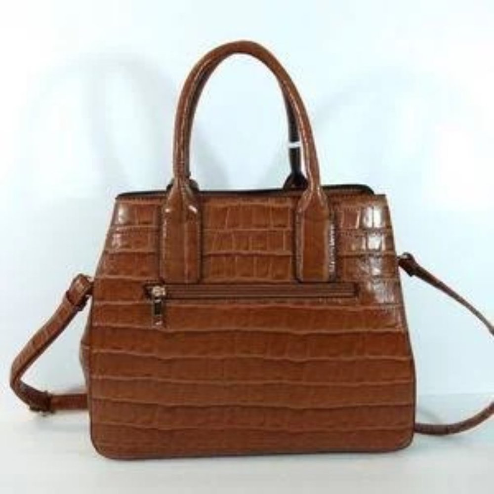 NWT PARK AVE COLLECTION VEGAN SATCHEL HANDBAG & WRISTLET